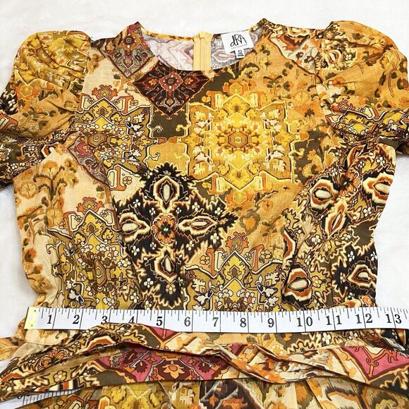 Anthro DRA Rey Romper in Sunset Origami Orange Yellow Sz XS - Picture 13 of 16